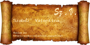 Szabó Valentina névjegykártya