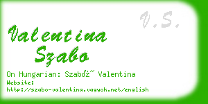 valentina szabo business card